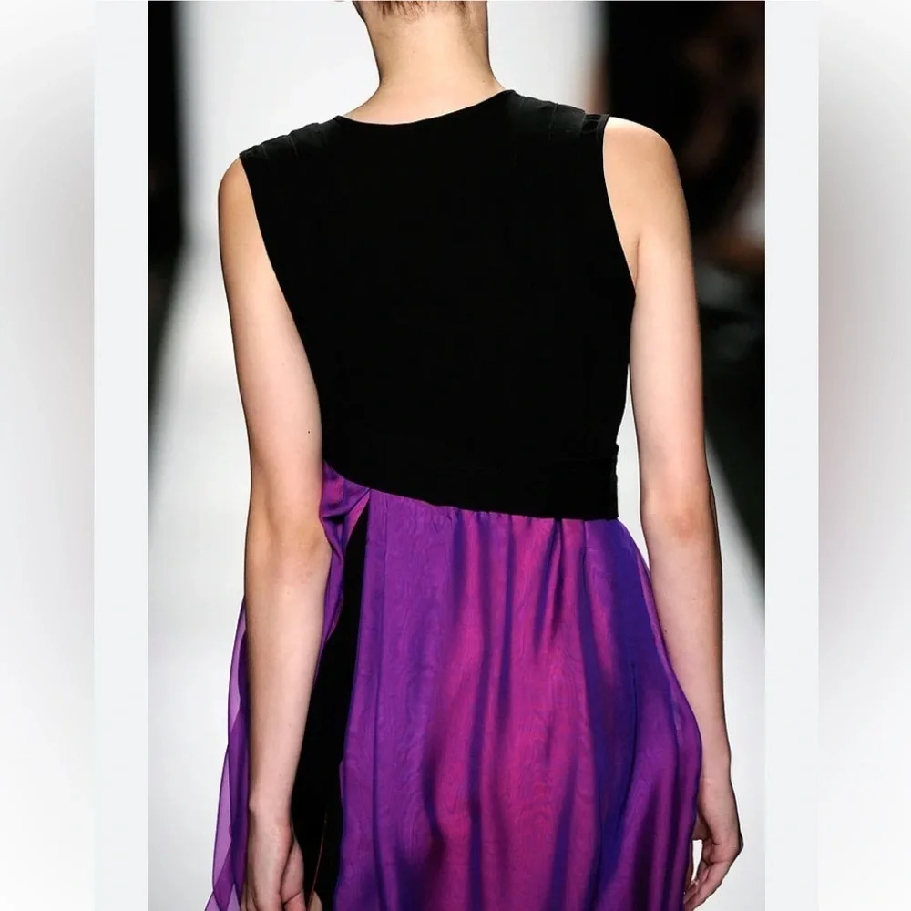 Narciso Rodriguez Black With Sheer Purple Overlay Sleeveless Dress Size 4 - Picture 9 of 9